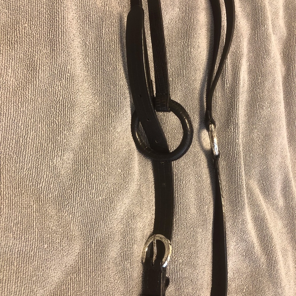 Chico’s Black Snakeskin Belt M